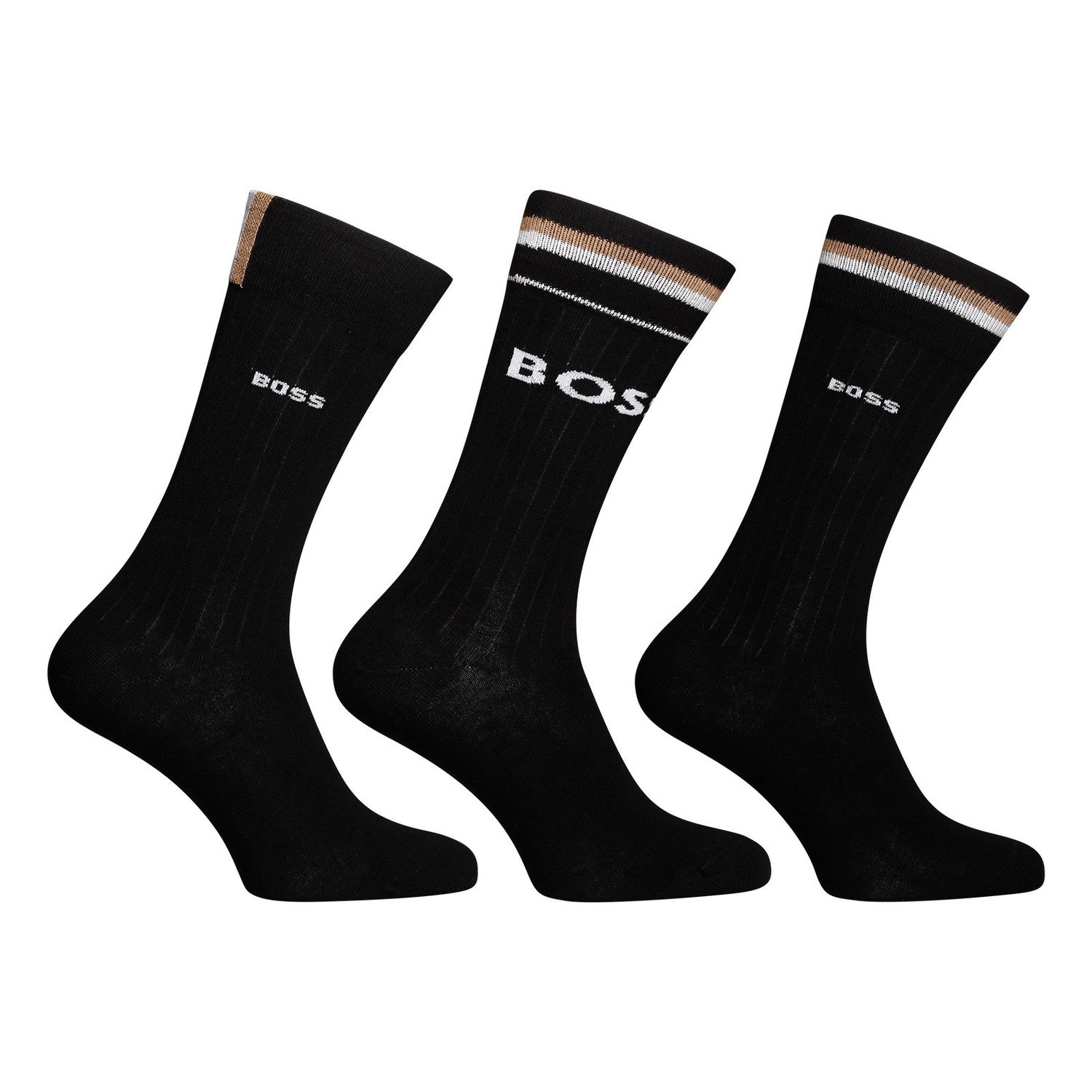 3PACK ponožky Hugo Boss vysoké černé (50491198 001) L