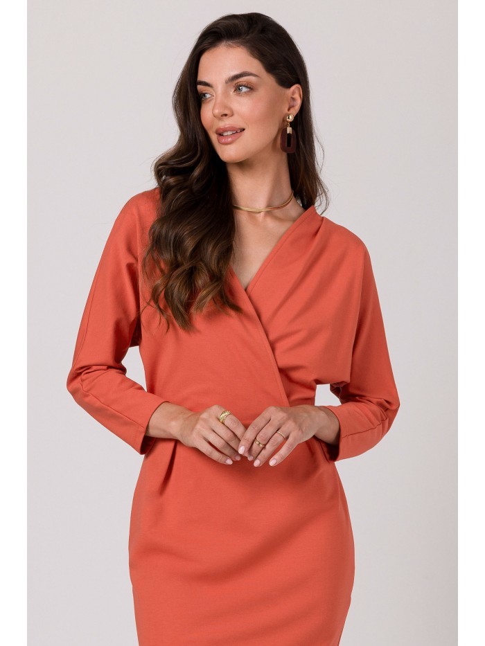 BeWear Dámské volnočasové šaty Carence B271 cihlově červená S