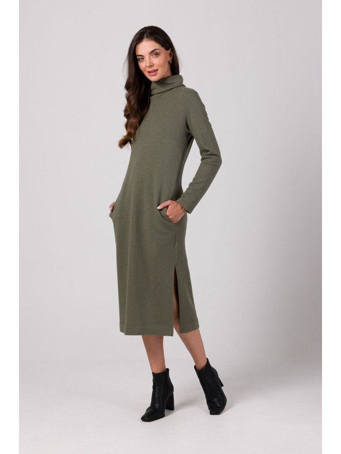 BeWear Dámské svetrové šaty Kyres B274 khaki S