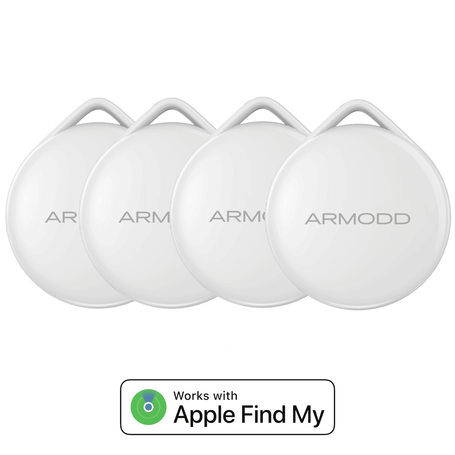 Set 4 ks ARMODD iTag bílý (AirTag alternativa) s podporou Apple Find My (Najít)