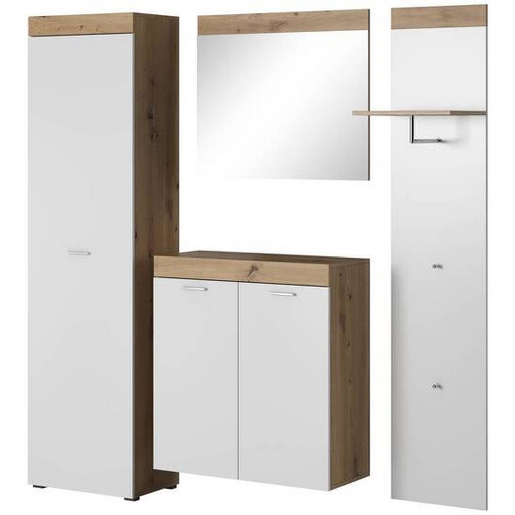 ŠATNA, bílá, barvy dubu, 199/195,5/35 cm