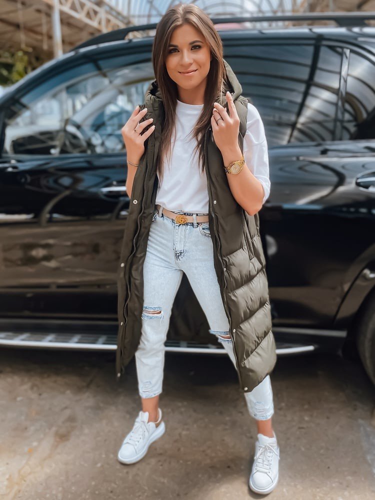 Dámská prošívaná vesta ELLA zelená Dstreet