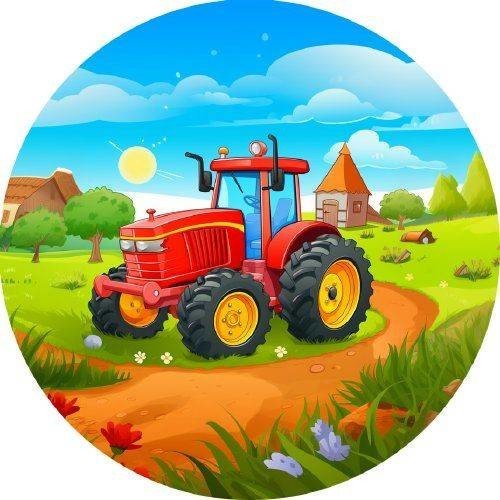 Jedlý papír traktor na farmě 19,5cm PICTURE