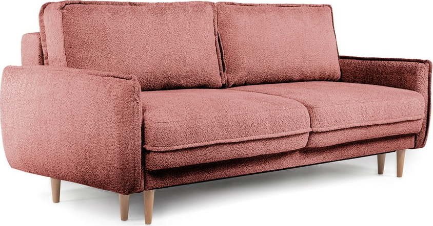 Červená rozkládací pohovka z textilie bouclé 215 cm Patti – Bonami Selection