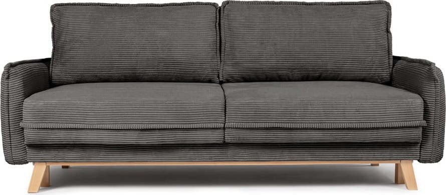 Šedá manšestrová rozkládací pohovka 218 cm Tori – Bonami Selection