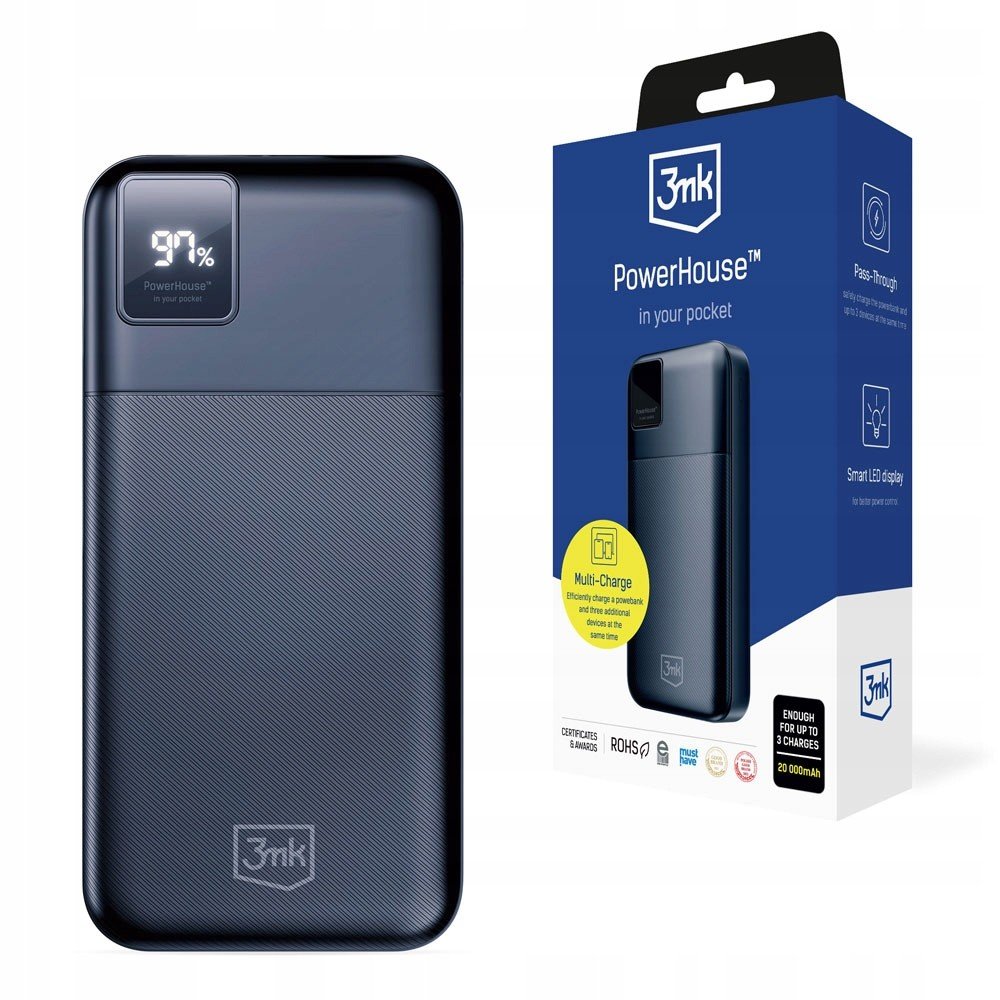 Powerbanka 20000 mAh Multi-Charge Usb-c & Usb-a Qc 3.0 3mk PowerHouse