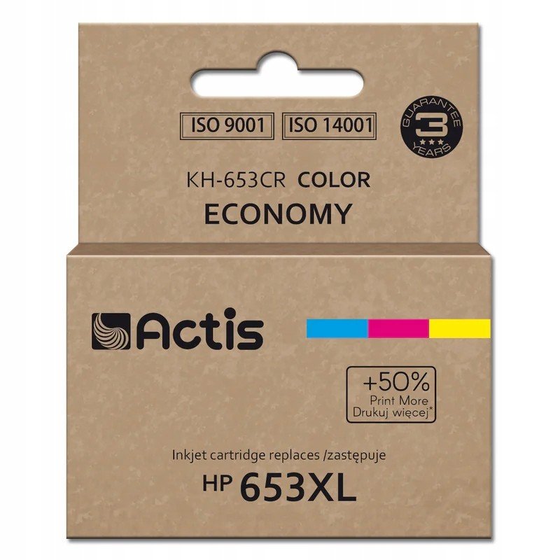 Inkoust Actis KH-653CR (náhrada Hp 653XL 3YM74AE;