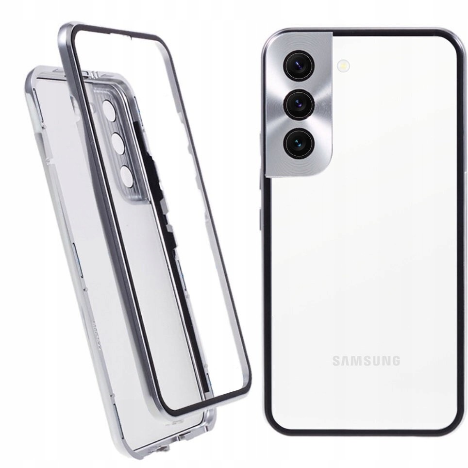 Magnetické pouzdro Dual Glass pro Galaxy S22, Pouzdro sklem, Odolné pouzdro