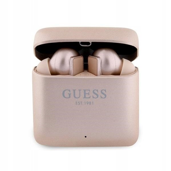 Guess Bluetooth sluchátka GUTWSSU20ALEGP Tws dokovací stanice růžově zlatá