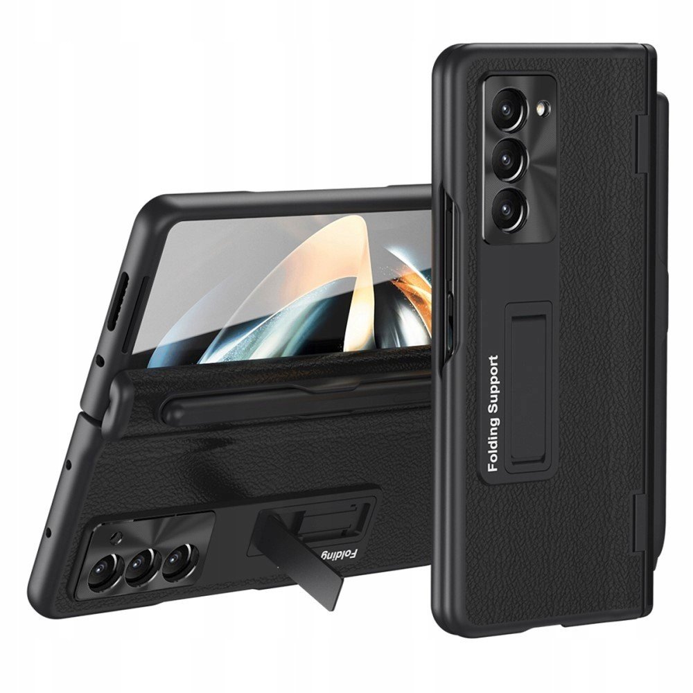 Kožené pouzdro sklo pro Samsung Galaxy Z Fold5 5G case stojánkem stylus