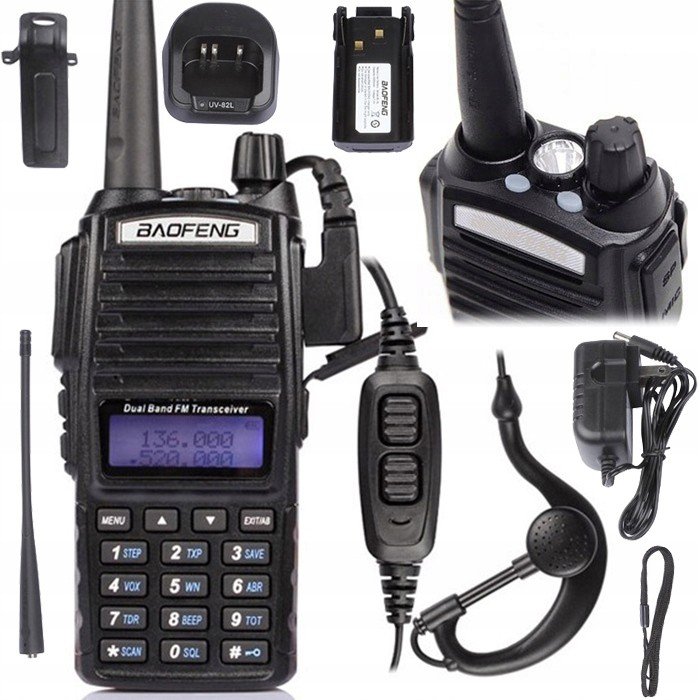 Baofeng UV-82 Vysílačka Pmr Radiotelefon Walkie Talkie Svítilna Skener