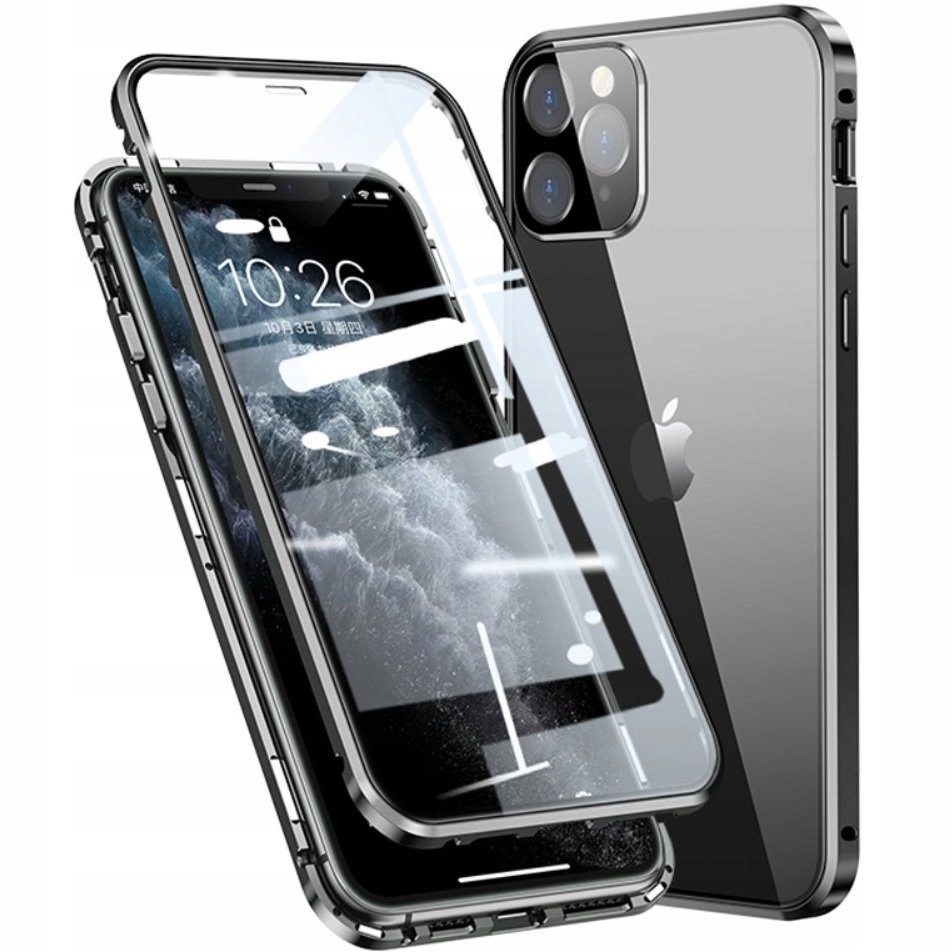 Magnetické pouzdro Dual Glass pro iPhone 11 Pro, Pouzdro sklem Odolné pouzdro