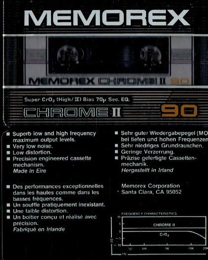 Memorex Chrome 90 II Kazeta magnetofonová Nová