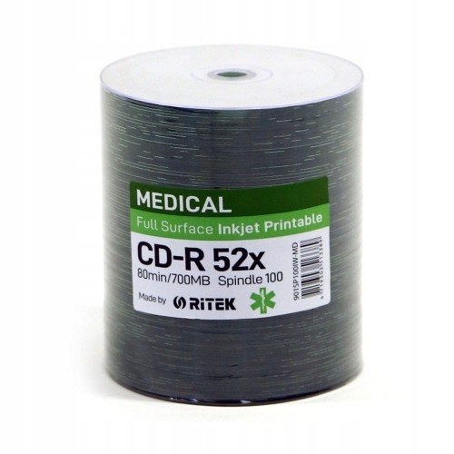 Traxdata Cd-r 700 Mb 52X Medical White Inkjet Printable SP*100