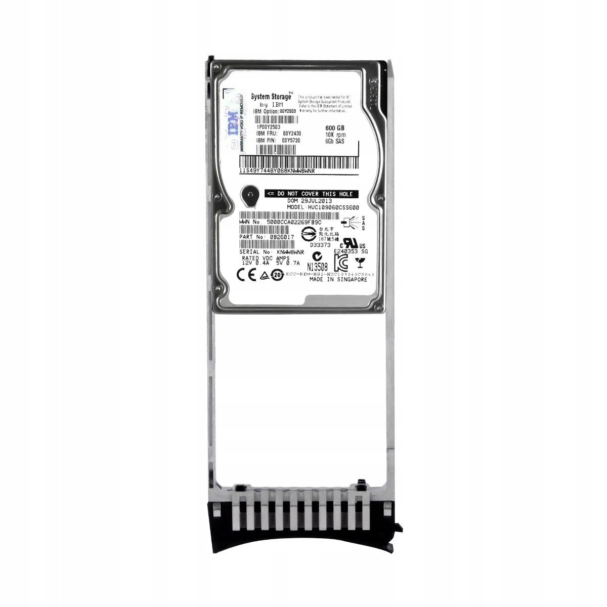 Ibm 00Y2430 00Y5720 600GB 10K 64MB SAS-2 2,5'' HUC109060CSS600