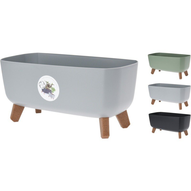 Květináč na nožkách 390x195x220 mm šedý