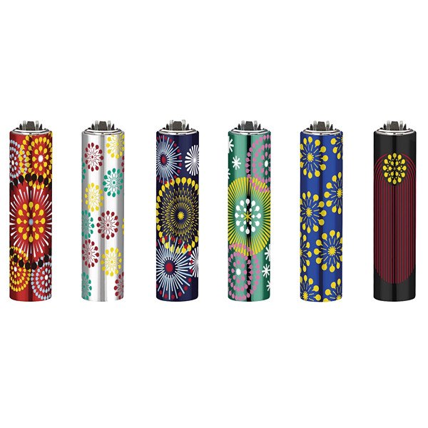 Zapalovač Clipper FCP22RH Metal Cover Firework Patterns