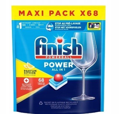 Finish All in 1 Max, Lemon Tablety, 68 kusů