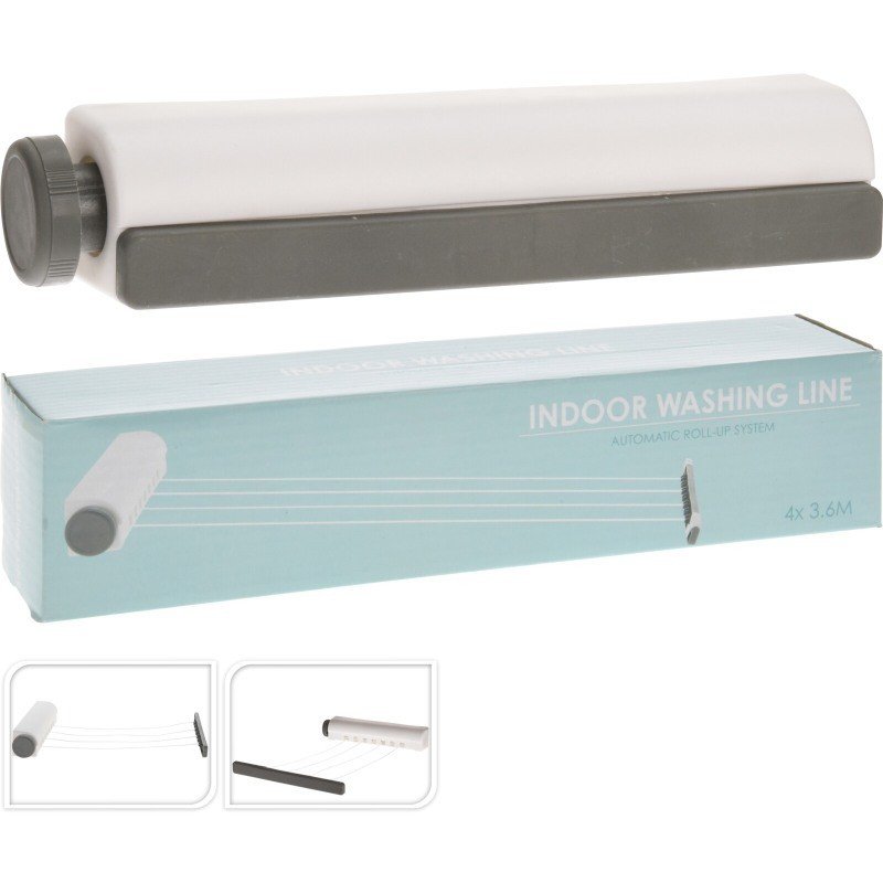 Sušák na prádlo na zeď samonavíjecí 4 šňůry