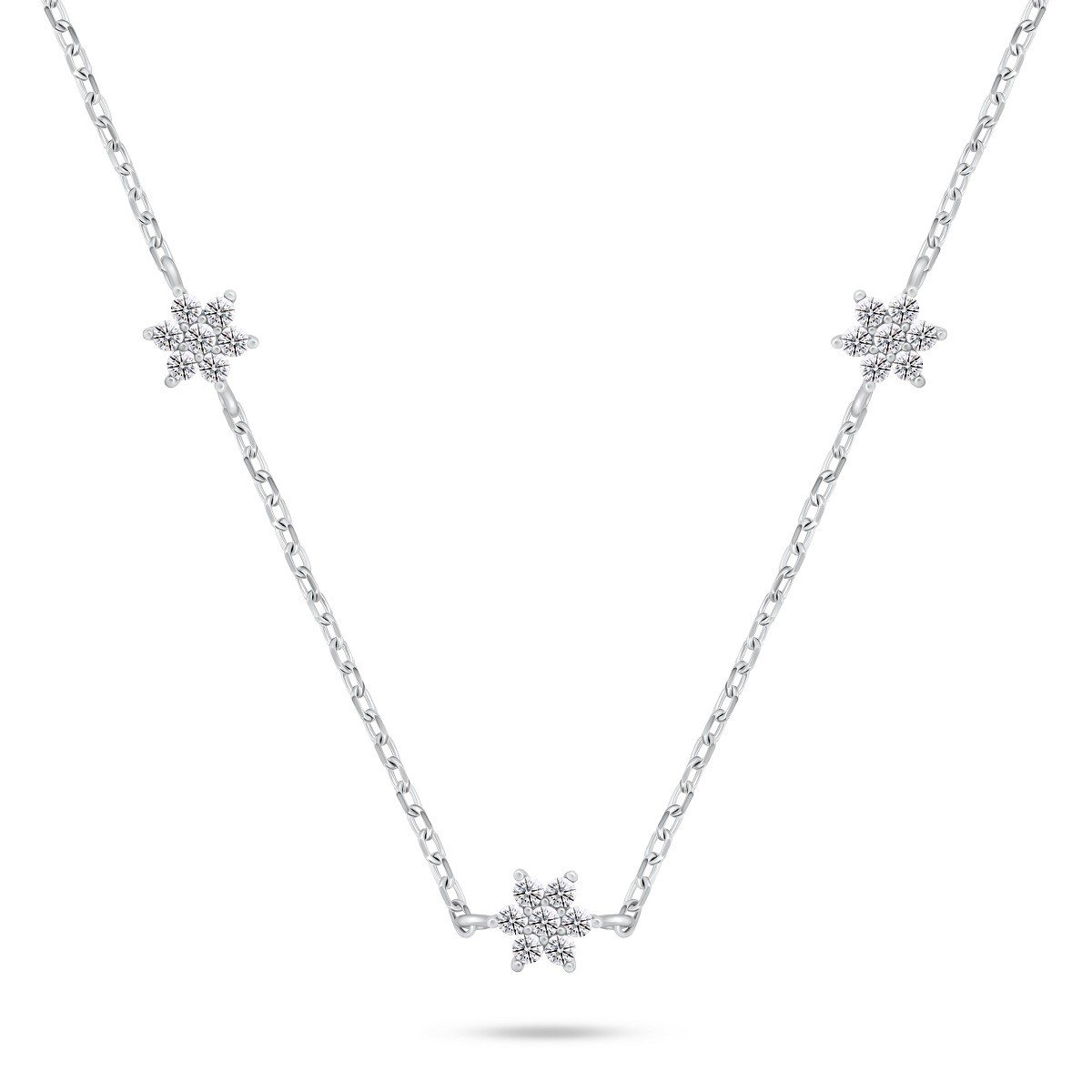 Brilio Silver Půvabný stříbrný náhrdelník se zirkony NCL109W