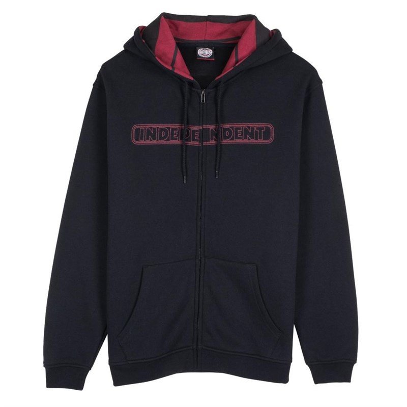 mikina INDEPENDENT - Bar Stitch Zip Hood Black  (BLACK ) velikost: M