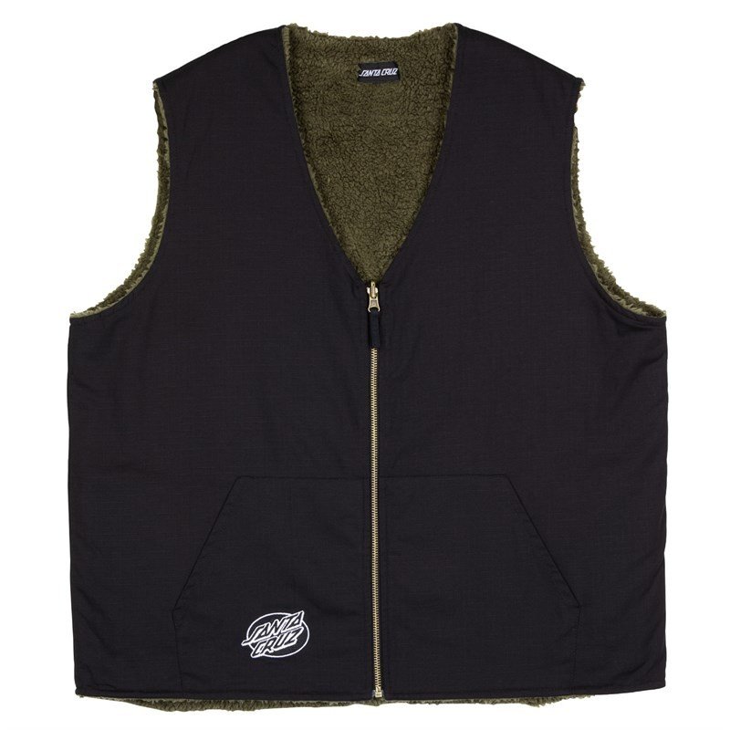 bunda SANTA CRUZ - Hideout Reversible Vest Black/Sea Kelp (BLACK SEA KELP) velikost: L
