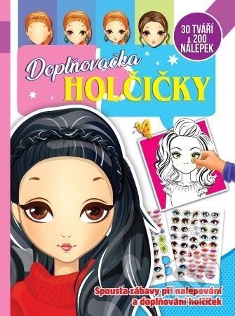Pracovní sešit se samolepkami Doplňovačka holčičky + 200 nálepek CZ verze 21x28cm