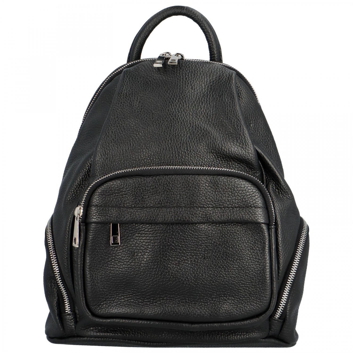 Dámský kožený batoh černý - Delami Yloid černá