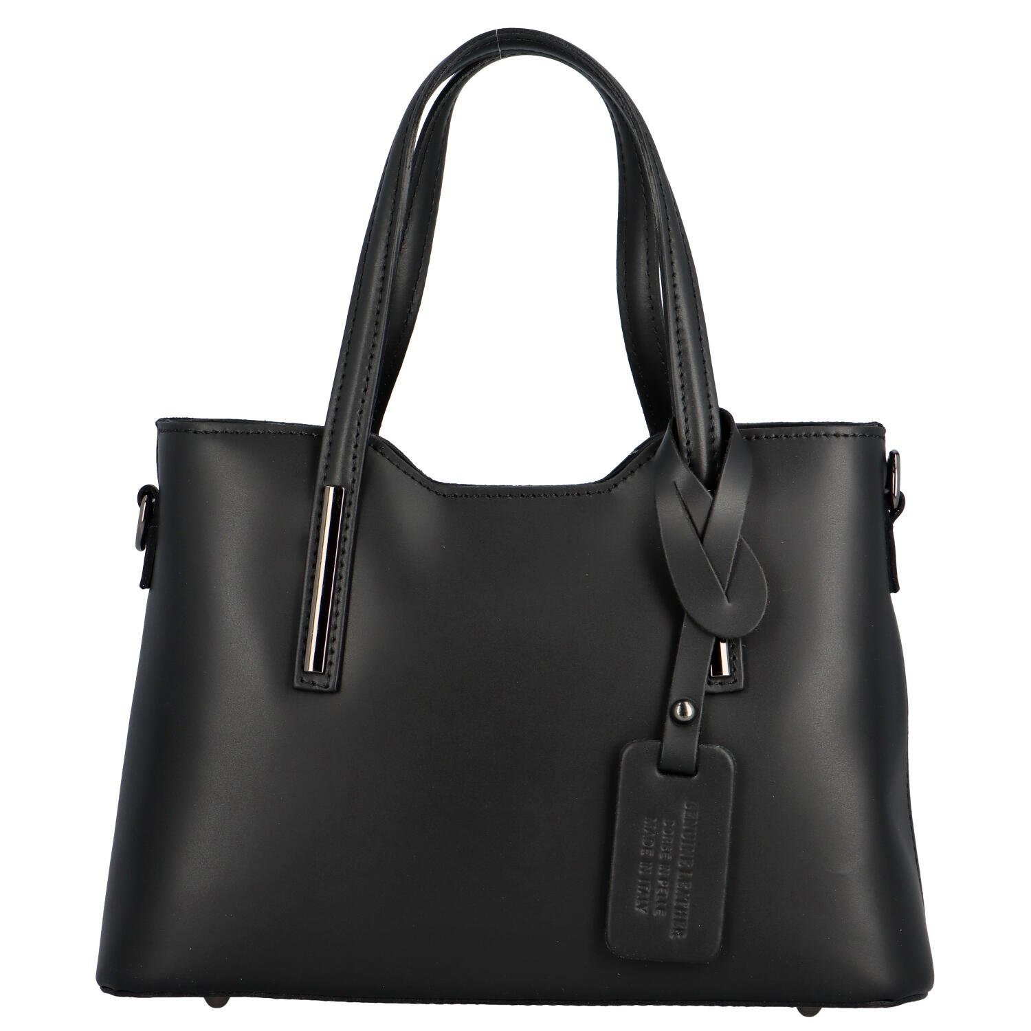 Luxusní kožená dámská kabelka Aurora,  černá