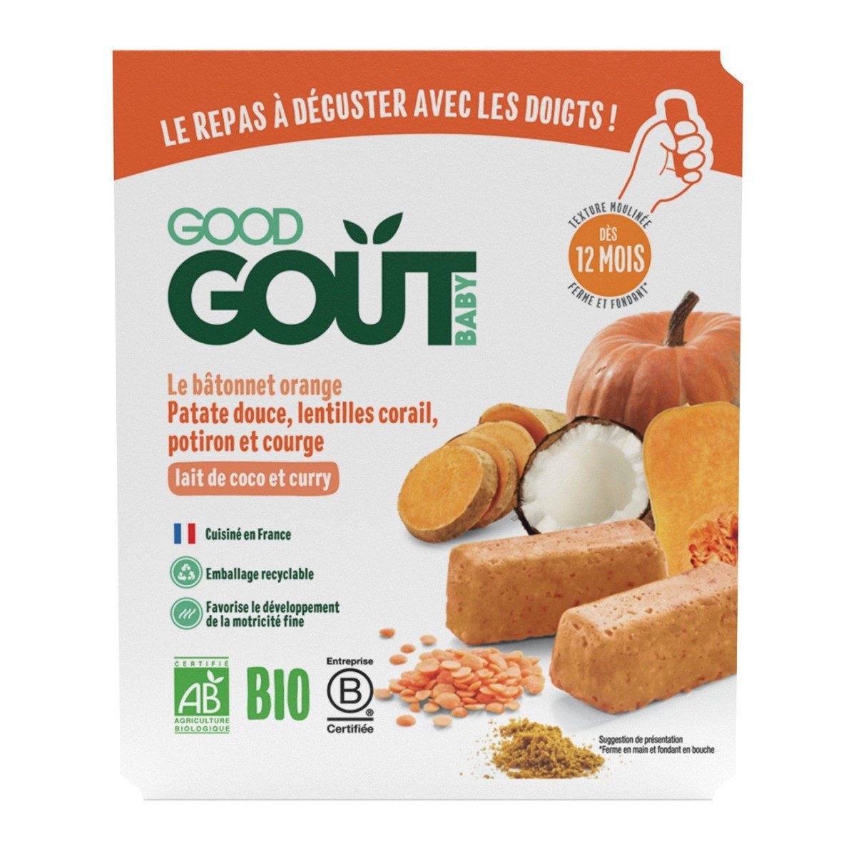 Good Gout BIO Tyčinky z červené čočky a dýně 120 g