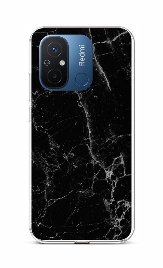 Kryt TopQ STYLE Xiaomi Redmi 12C Mramor černý 106711
