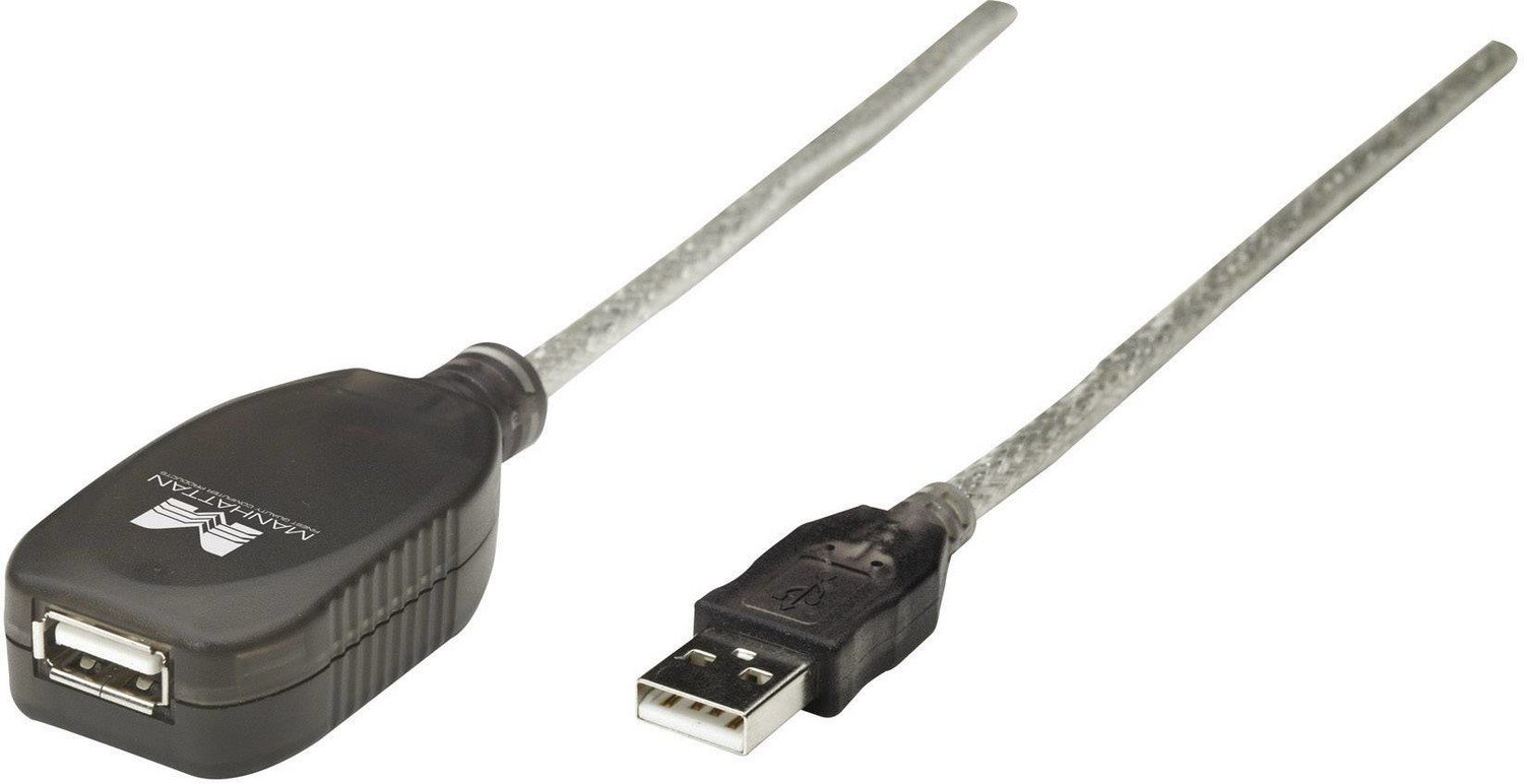 Manhattan USB kabel USB 2.0 USB-A zástrčka, USB-A zásuvka 5.00 m transparentní 519779