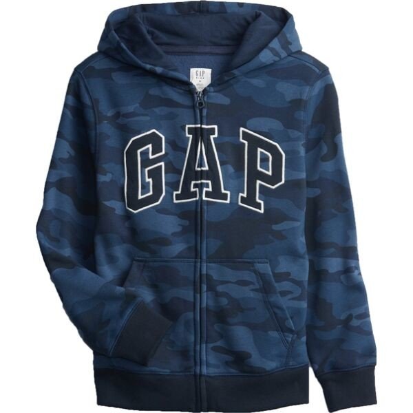 GAP FULLZIP LOGO Chlapecká mikina, tmavě modrá, velikost XS