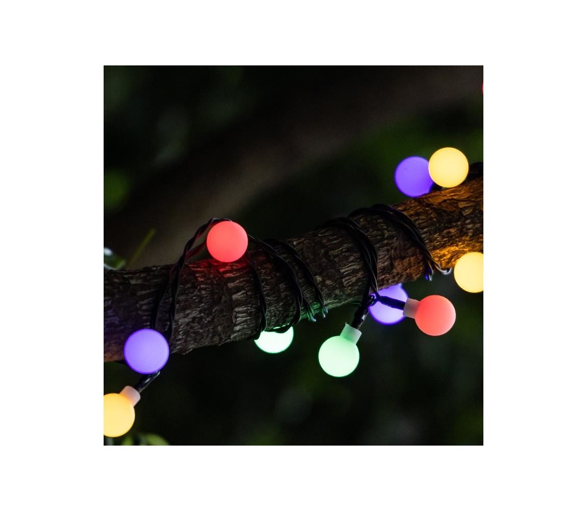 B.V.  - LED Solární dekorační řetěz 50xLED/8 funkcí 12m IP65 multicolor