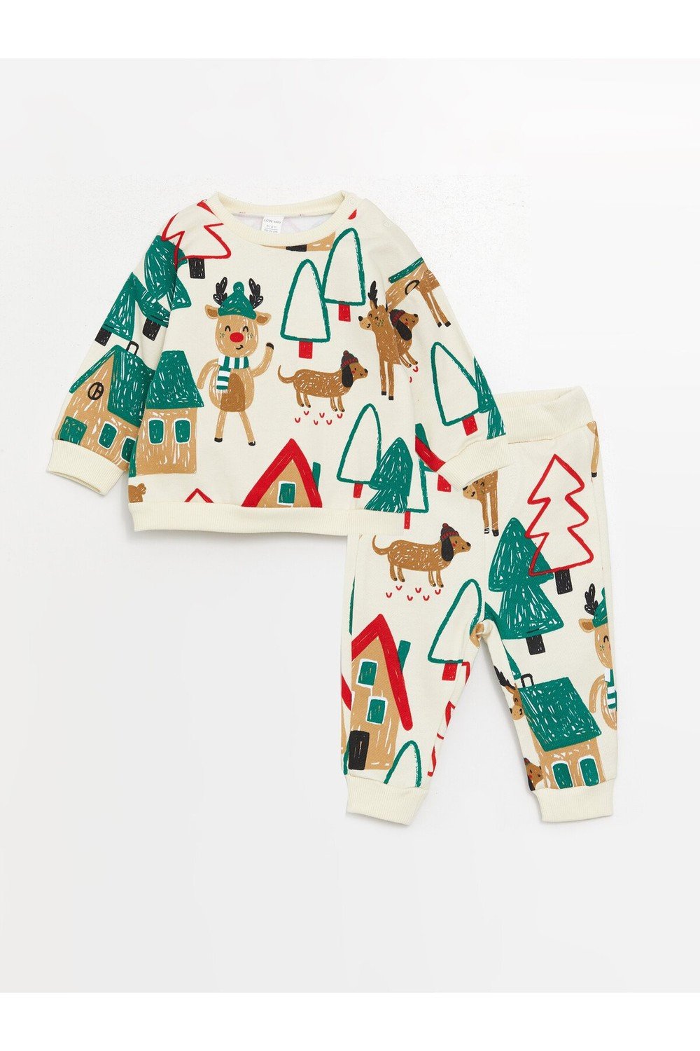 LC Waikiki Crew Neck Baby Boy Sweatshirt and Tracksuit Bottoms 2-pack.