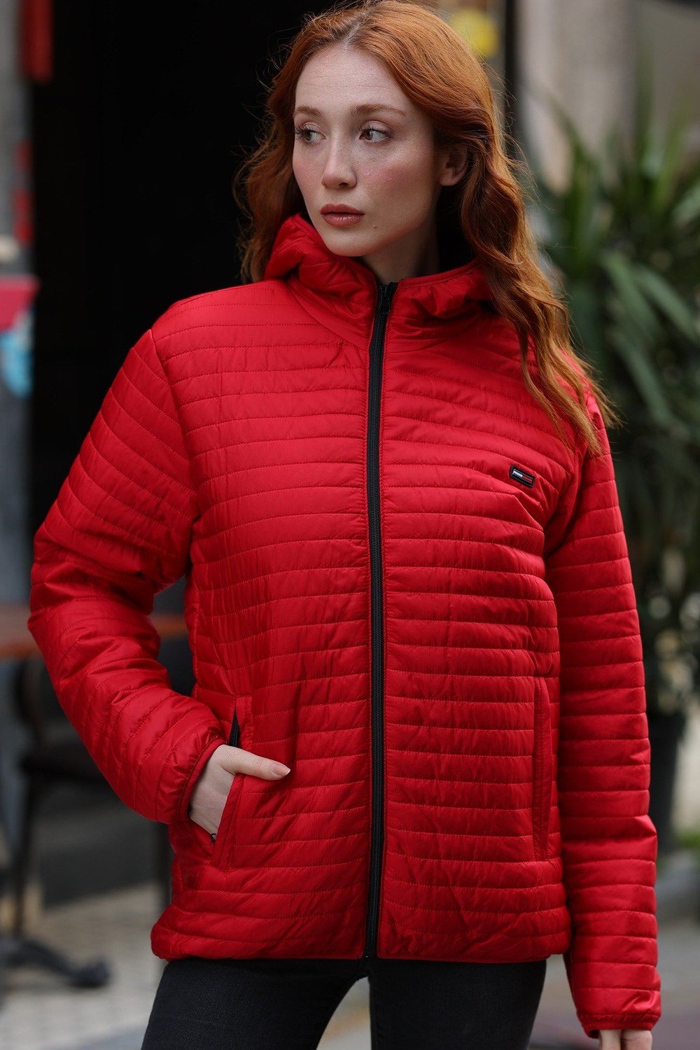 River Club Women's Red ? Hooded Inner Lined Water And Windproof Coat.