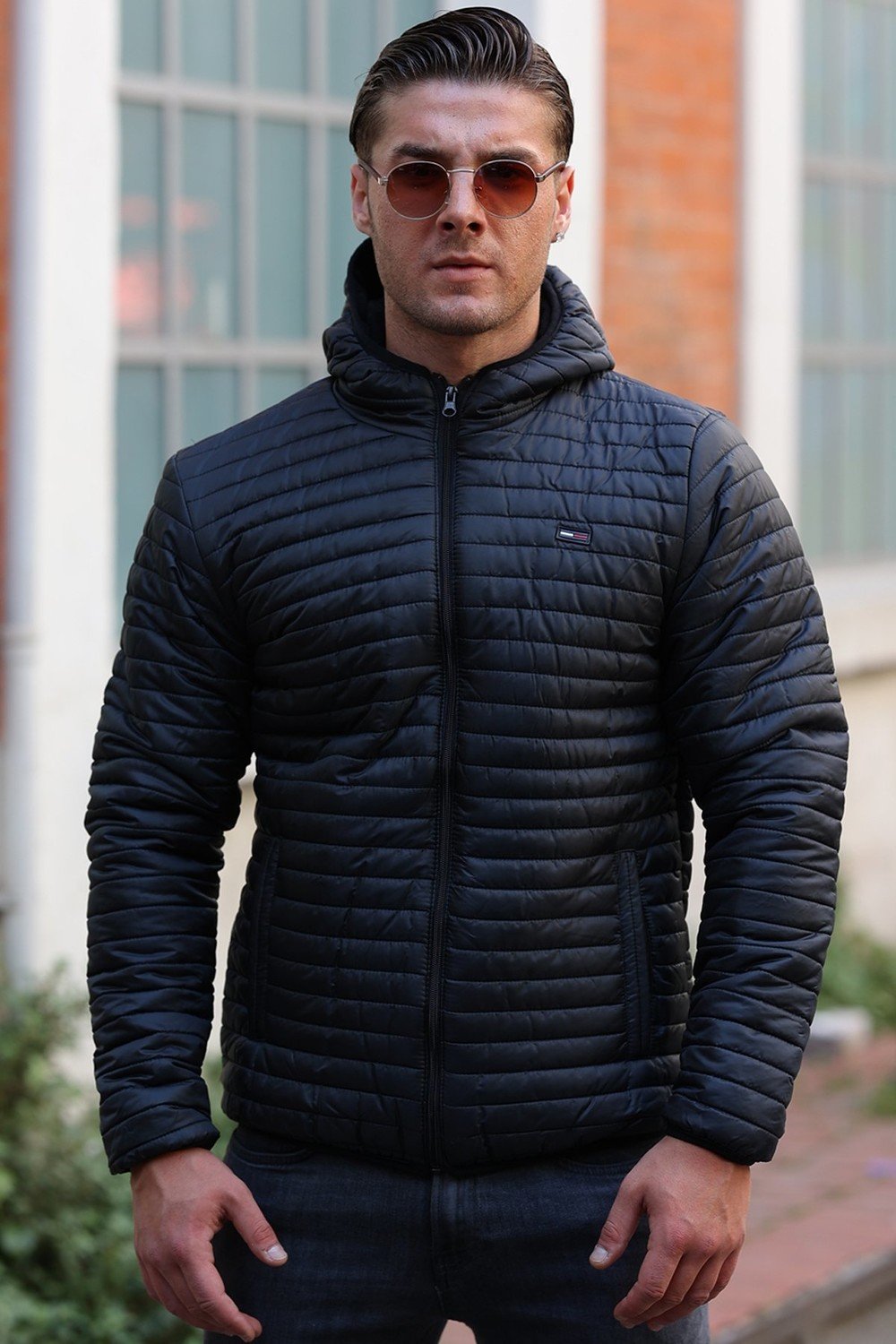 River Club Men's Black Inner Lined Water And Windproof Coat.