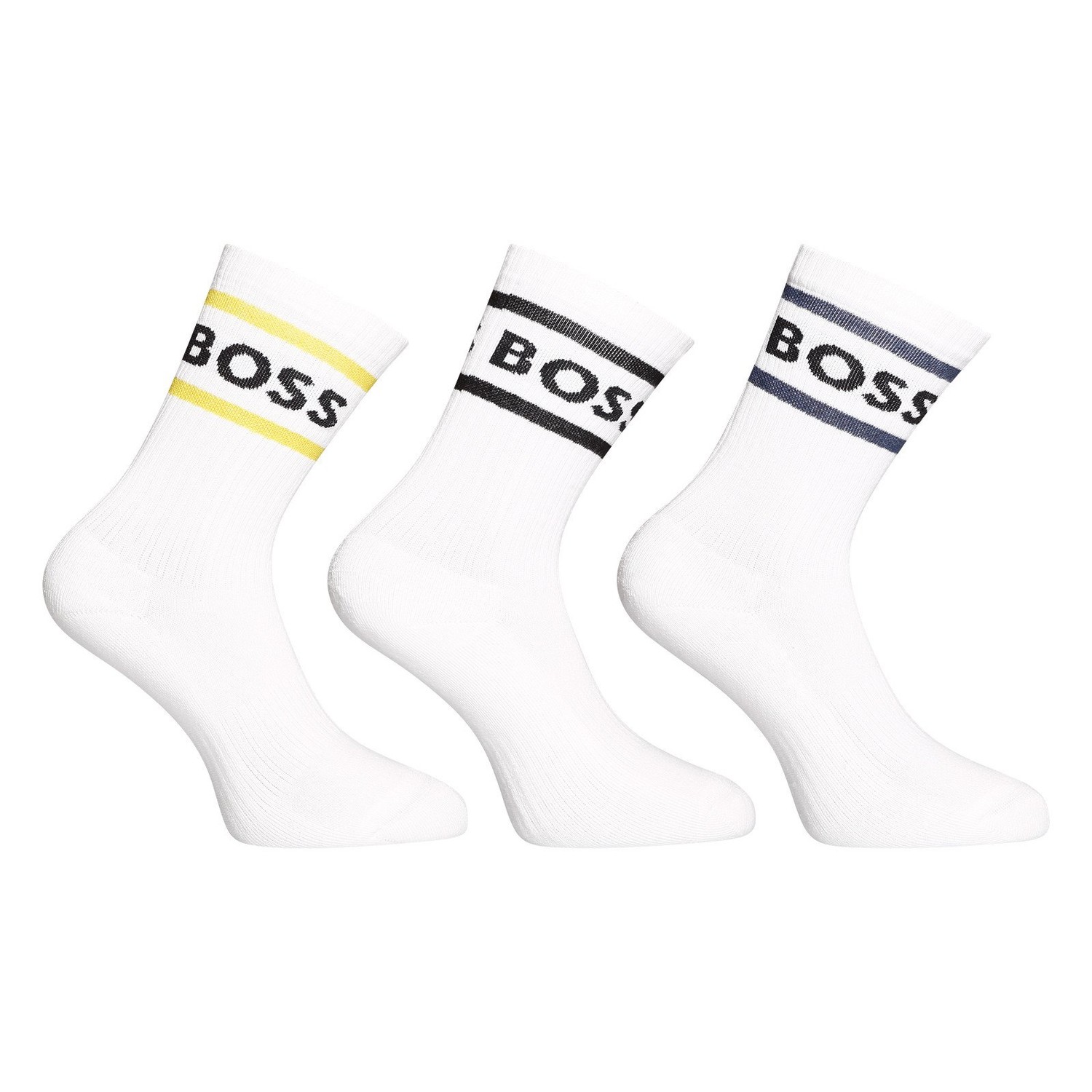 3PACK ponožky Hugo Boss vysoké bílé