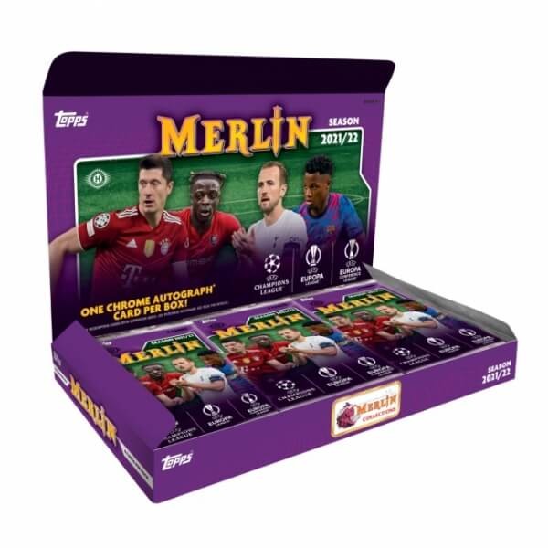2021-2022 Topps UEFA Champions League Merlin Chrome Hobby Box - fotbalové karty