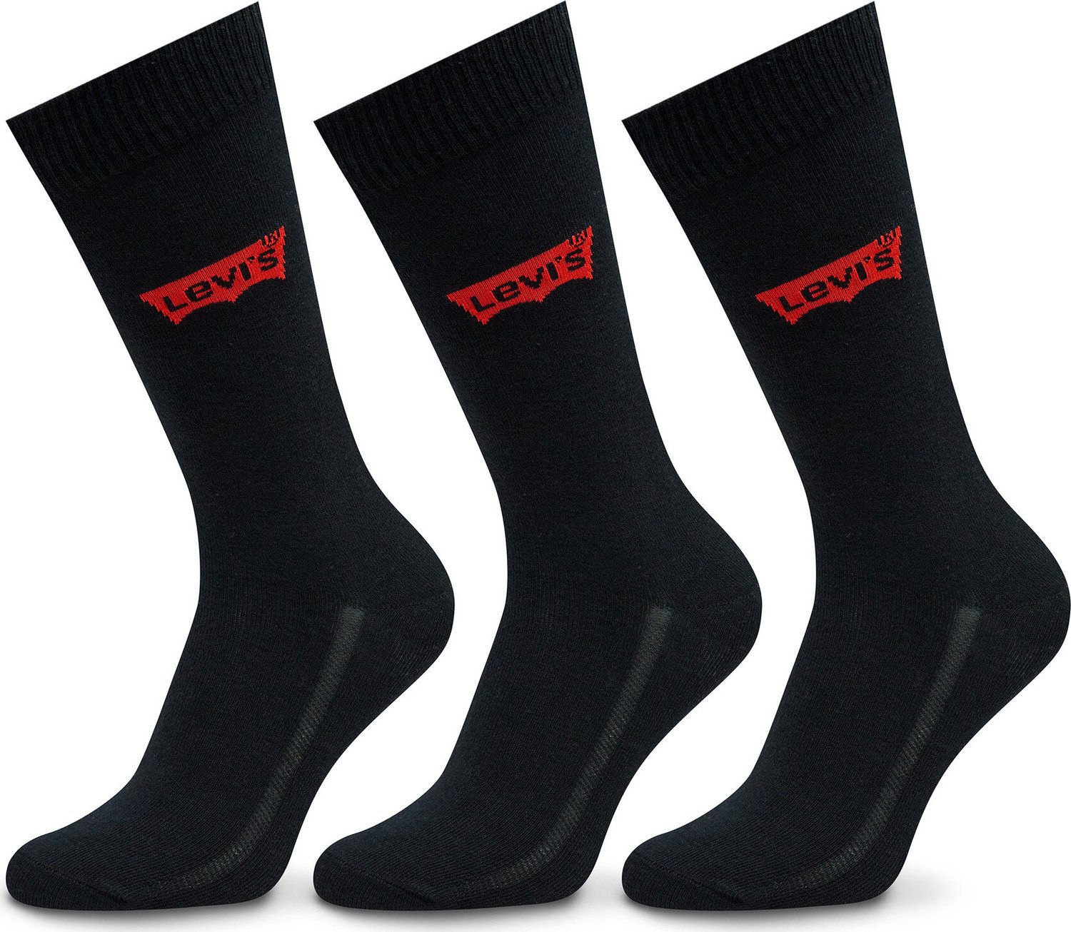 Sada 3 párů pánských vysokých ponožek Levi's® 701224674 Black