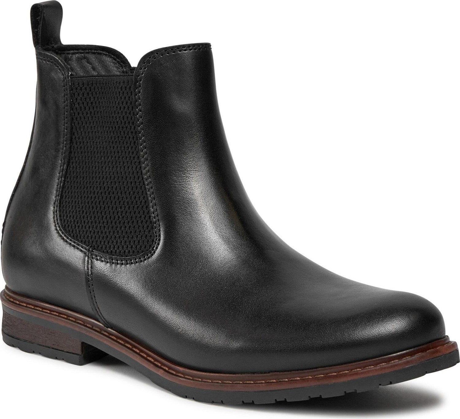 Kotníková obuv s elastickým prvkem Tamaris 1-25056-41 Black Leather 003