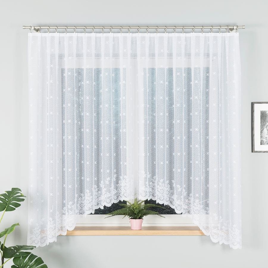 Dekorační oblouková krátká záclona na žabky KAROLINA 170 bílá 350x170 cm MyBestHome