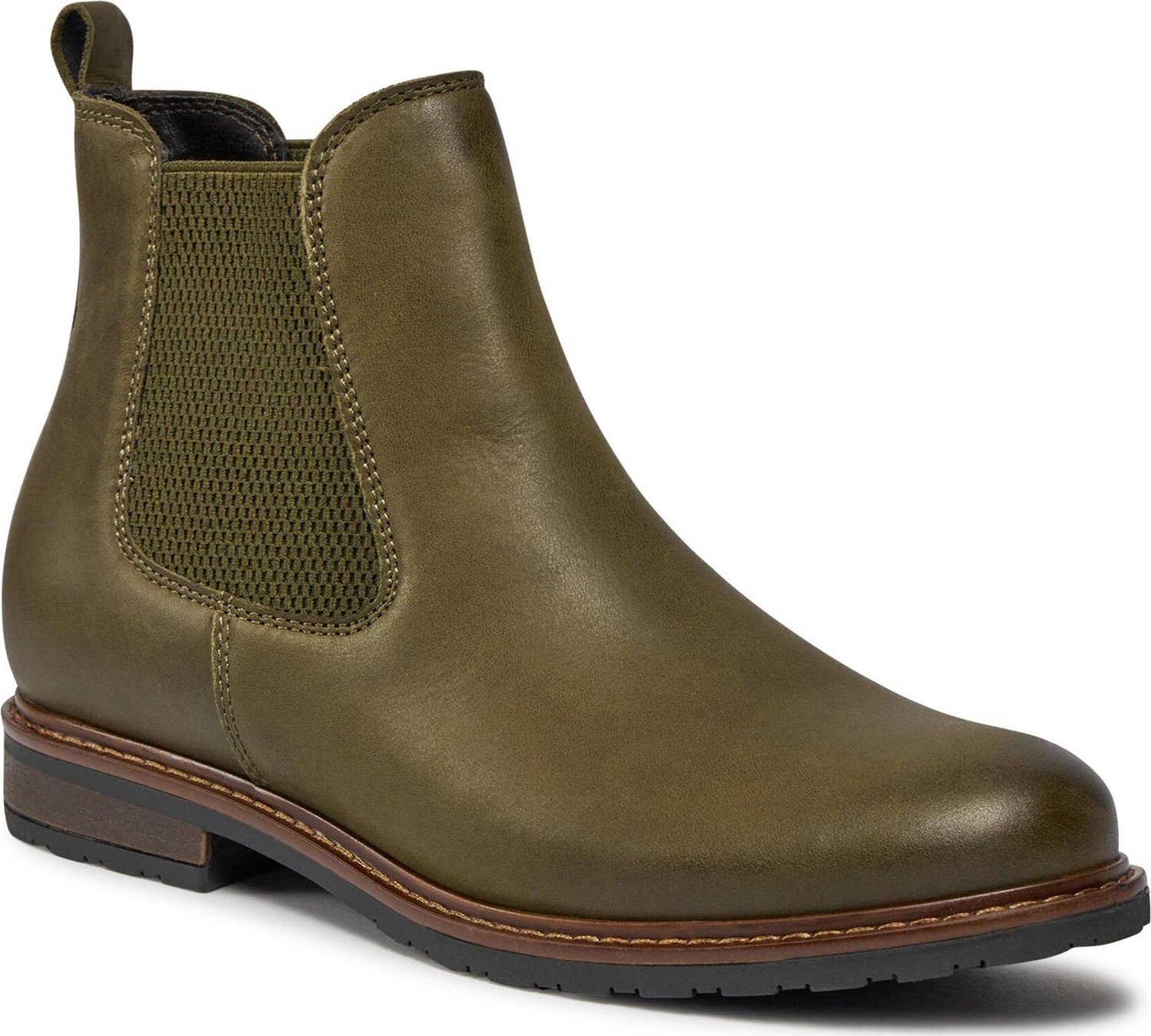 Kotníková obuv s elastickým prvkem Tamaris 1-25056-41 Olive Leather 728