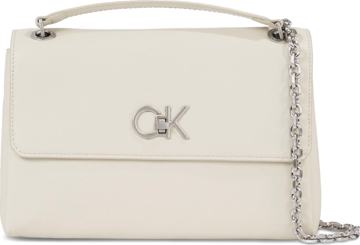 Kabelka Calvin Klein Re-Lock Ew Conv Crossbody K60K611084 Dk Ecru PC4