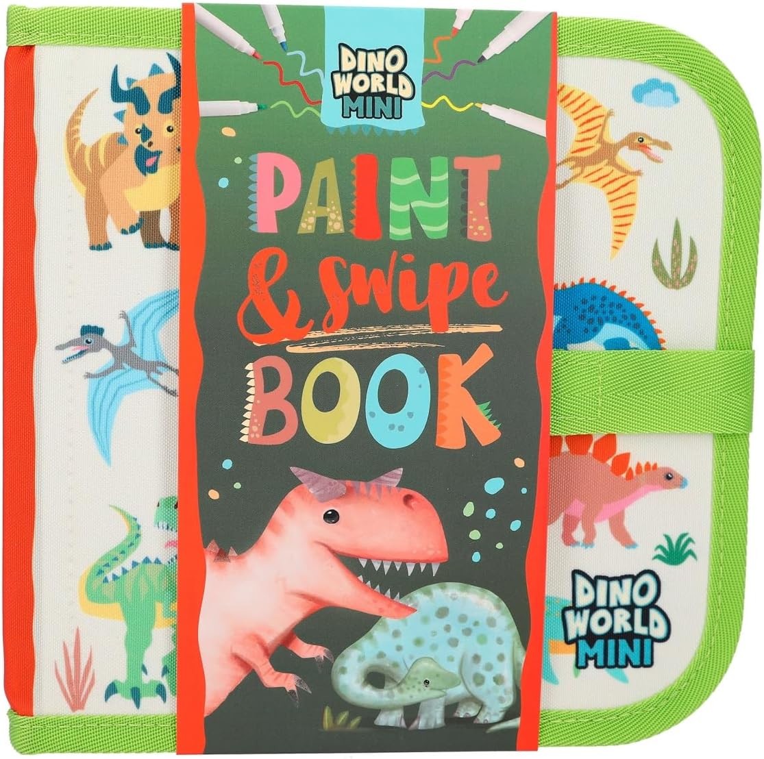 Dino World, 3498988, textilní omalovánky pro nejmenší, dinosauři, 15 ks