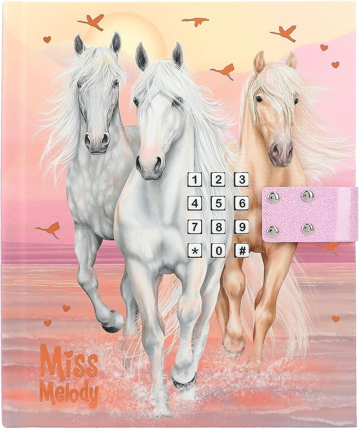 Miss Melody, 3498599, zápisník s číselným kódováním, koně při západu slunce
