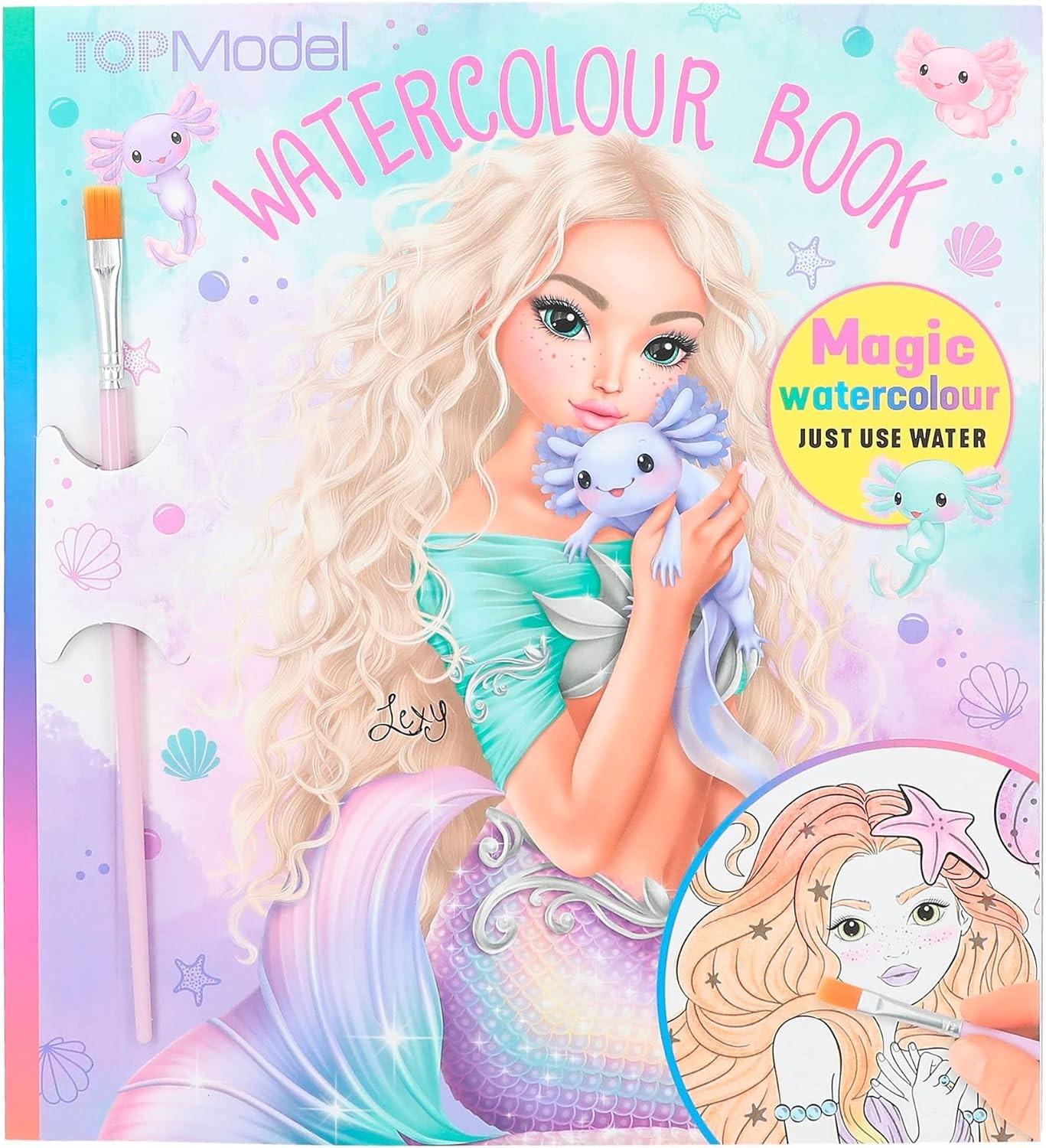 Top Model, 3498595, watercolour book, Lexy a axolotl, malování vodou