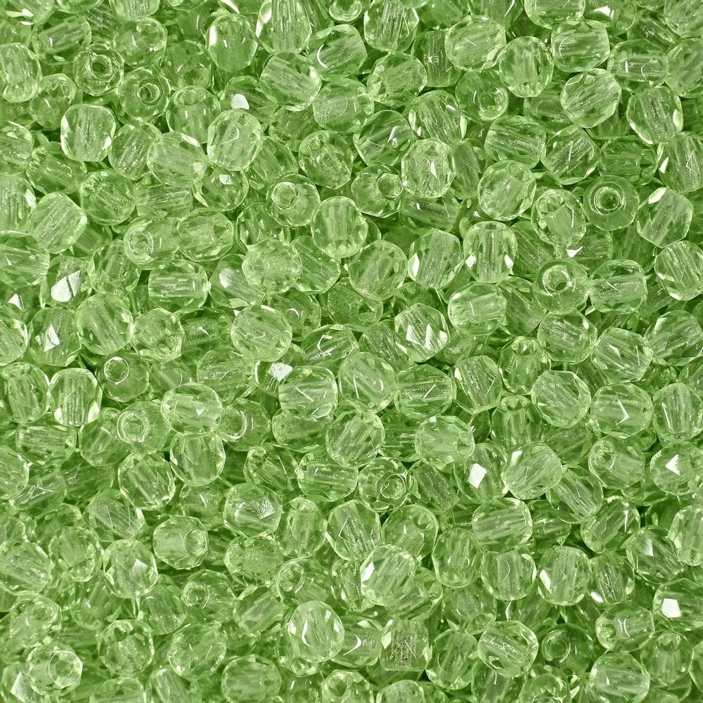 Broušené korálky 3mm Peridot - 300 ks