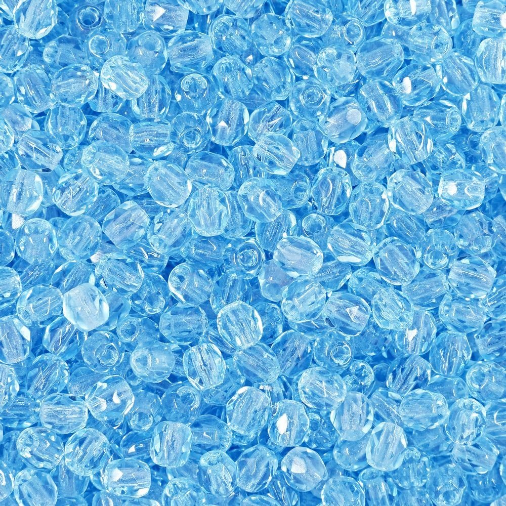 Broušené korálky 3mm Aquamarine - 300 ks