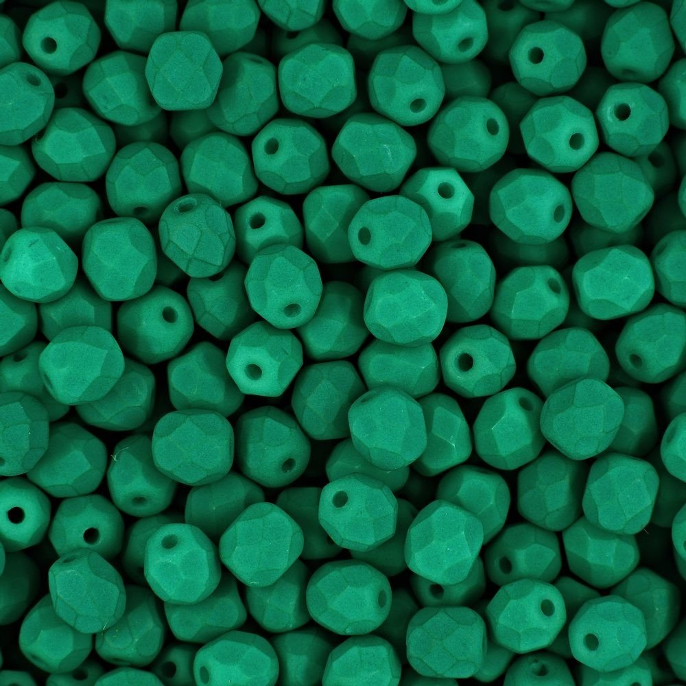 Broušené korálky 4mm Neon Dark Emerald - 225 ks